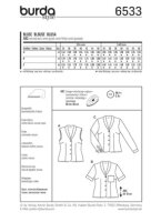 6533 Bluse, Schalkragen, Burda
