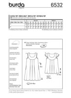 6532 Kleid, Hängerkleid, Top, Passe, Burda