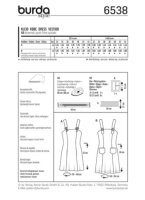 6538 Kleid, Trägerkleid, Teilungsnähte, Burda