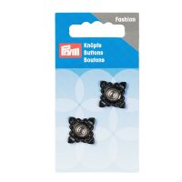 Annäh-Druckknöpfe quadratisch 21 mm schwarz