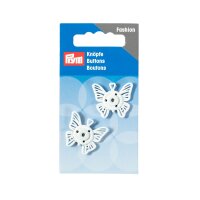 Annäh-Druckknöpfe Schmetterling 25 mm weiß