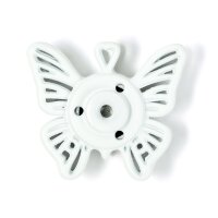 Annäh-Druckknöpfe Schmetterling 25 mm weiß