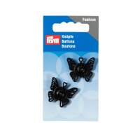 Annäh-Druckknöpfe Schmetterling 25 mm schwarz