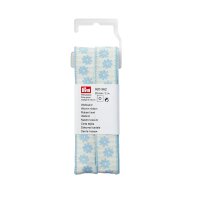 Webband Blumen 20 mm beige/bleu