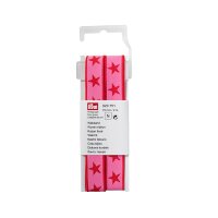 Webband Stern 15 mm pink/rot