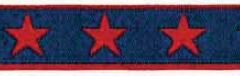 Webband Stern 15 mm blau/rot