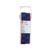 Webband Stern 15 mm blau/rot