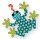 Applikation Puzzle aufbügelbar Frosch