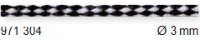 Anorakkordel 3 mm schwarz/weiß