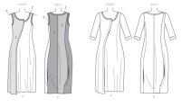 V9254 Damen Flügelärmel Kleid Pullover, Vogue