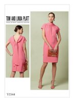V1544 Krawatte Damen Kleid, Vogue