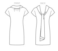 V1544 Krawatte Damen Kleid, Vogue