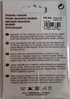 Appl. Rose auf Jeans rot/blau