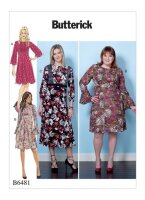 B6481 Damen Flügelärmel Kleid, Butterick