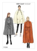 V9288 Damen Gürtel Kragen Cape, Vogue