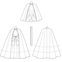 V9288 Damen Gürtel Kragen Cape, Vogue