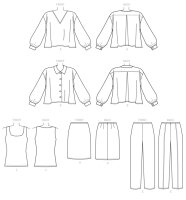 V9286 Damen Shirt Hose Top, Vogue