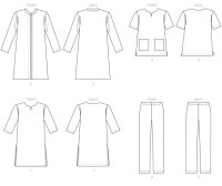 B6534 Damen, Herren Hose Tunika Mantel, Butterick