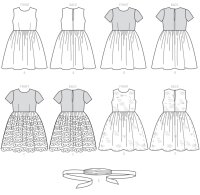 M7648 Unterrock Kleid Schärpe, McCalls