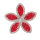Applikation Glamourtransfer Blume rot/silber