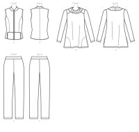 K4220 Damen Top Hose Weste, KwikSew