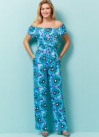 B6566 Damen Overall Kleid Einteiler Schärpe, Butterick