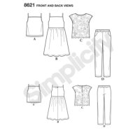 S8621 Top Mädchen Hose Damen-Dessous Kleid, Simplicity