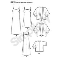 S8413 Damen Kimono Kleid, Simplicity