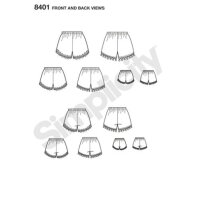 S8401 Shorts Puppe Mädchen, Simplicity