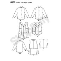 S8408 Herren Westen Shirt, Simplicity