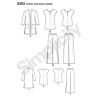 S8393 Damen Top Hose Tunika Strickjacke Plus, Simplicity