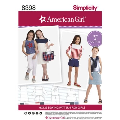 S8398 Shirt Tops Hose Shorts Beutel Kleid Tasche, Simplicity
