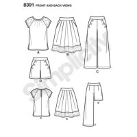 S8391 Damen Shirt Top Hose Shorts, Simplicity