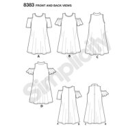 S8383 Damen Flügelärmel Kleid, Simplicity
