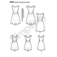 S8294 Kleid Schärpe, Simplicity