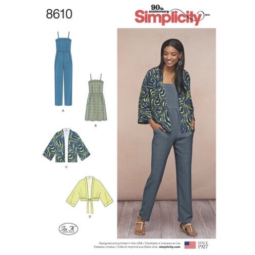 S8610 Damen Kimono Overall Kleid, Simplicity