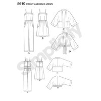 S8610 Damen Kimono Overall Kleid, Simplicity