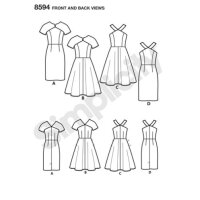 S8594 Damen Kleid, Simplicity