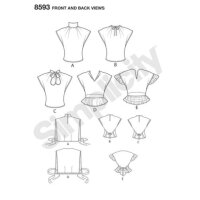 S8593 Damen Blusen Poncho, Simplicity