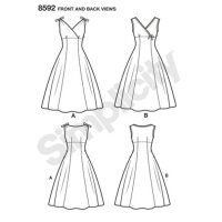 S8592 Damen Kleid, Simplicity