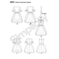 S8591 Damen Kleid, Simplicity
