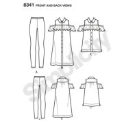 S8341 Damen Top Leggings Kleid, Simplicity