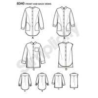 S8340 Damen Flügelärmel Shirts Projekt, Simplicity