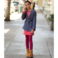 S8227 Mädchen Leggings Kleid Jackett Plus, Simplicity