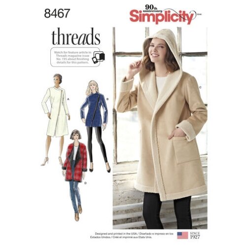 S8467 Damen Mantel Jackett, Simplicity