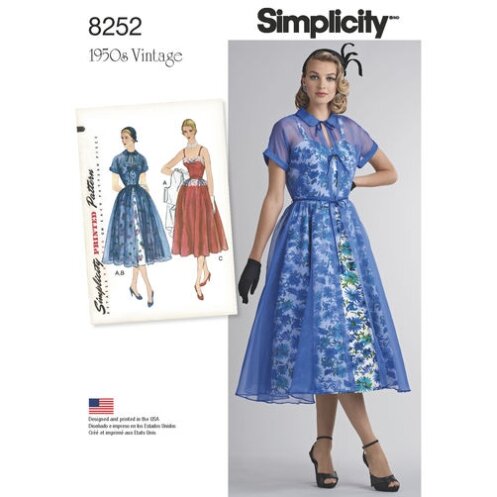 S8252 1950er Damen Kleid, Simplicity