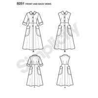 S8251 1950er Damen Kleid, Simplicity