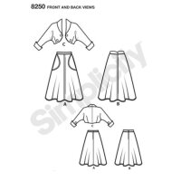 S8250 1950er Damen Shirt Bolero, Simplicity
