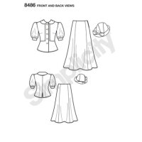 S8486 Weiß Damen Kleid Hut, Simplicity