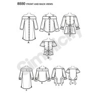 S8550 Damen Top Tunika Kleid, Simplicity